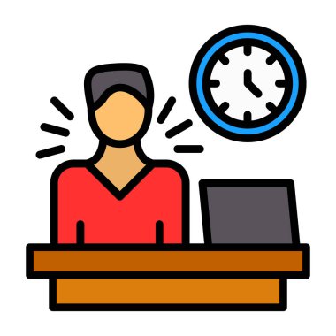 çalışan simge renk ana hatları vektörü