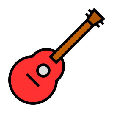 Gitar ikonu. Web için basit müzik vektör simgeleri çizimi
