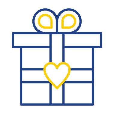 kutu hediye simgesi düz biçimli 