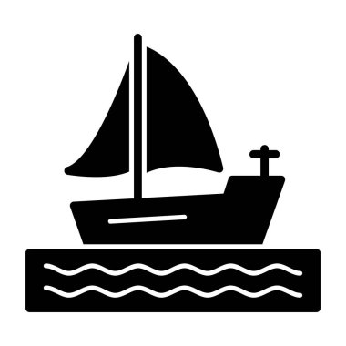 tekne web simgesi basit illüstrasyon