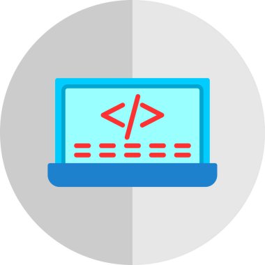 Web geliştirme simgesi. Ekranda kod, vektör illüstrasyonu