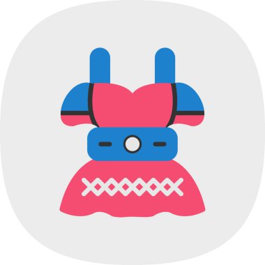 Bavyera Dirndl elbise, vektör illüstrasyonu