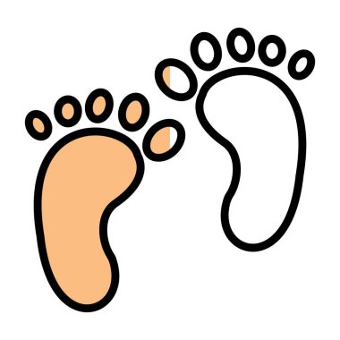 Ayak izi simgesi, vektör illüstrasyonu basit tasarım