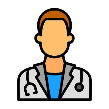 doktor avatar vektör resimleme 