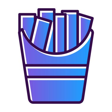 Patates kızartması düz simgesi, vektör çizimi basit tasarım