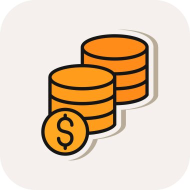 Sikkeler vektör düz renk simgesi