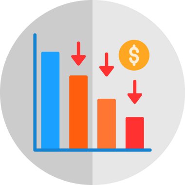 Bozuk paralarla grafik ve grafiğin vektör simgesi tasarımı