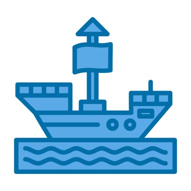 Gemi simge vektör web ve mobil uygulaması tasarımı, gemi logo kavramı için izole üzerinde beyaz arka plan