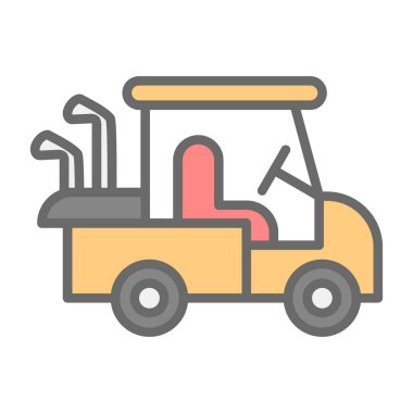 Golf Arabası simgesinin vektör illüstrasyonu