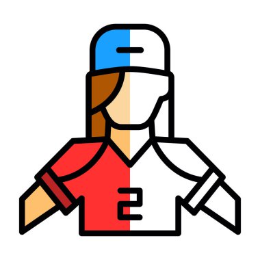 Kadın oyuncu simgesi, vektör illüstrasyonu 