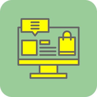 çevrimiçi alışveriş simgesi, vektör illüstrasyonu