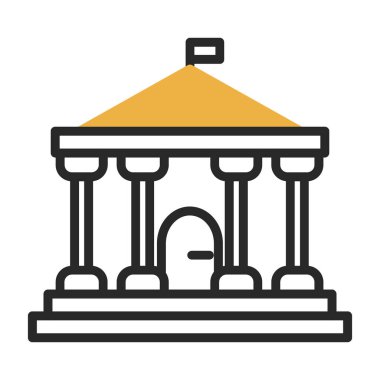 Parlamento binası simgesi, vektör illüstrasyonu basit tasarım