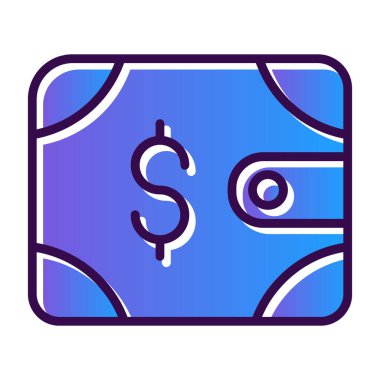 wallet icon, vector illustration simple design
