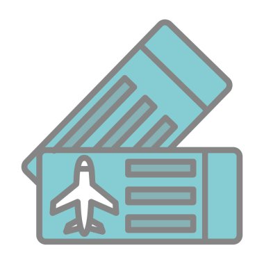 Uçak bileti. Web simgesi basit illüstrasyon