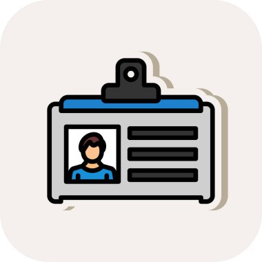 Kimlik kartı web simgesi, vektör illüstrasyonu 