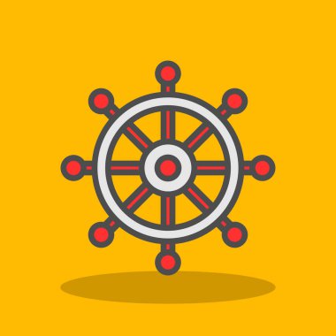 Tekerlek simgesi, vektör konsepti çizimi