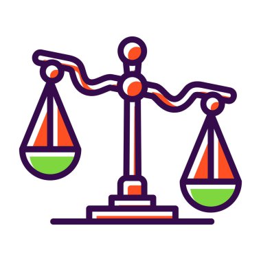 Adalet Ölçekleri simgesi web basit illüstrasyon