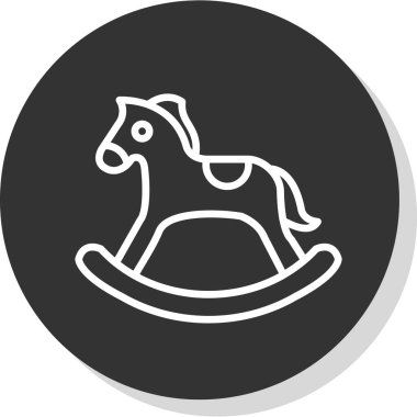 Sallanan at oyuncağı simgesi, vektör illüstrasyonu