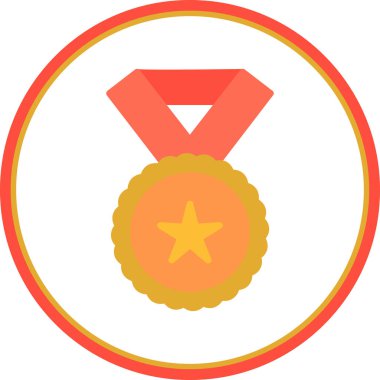 Yıldızlı madalya. Web simgesi basit illüstrasyon