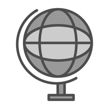 küresel dünya ikonu vektör illüstrasyonu