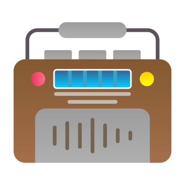 Retro radyo ikonu. Basit vektör illüstrasyonu