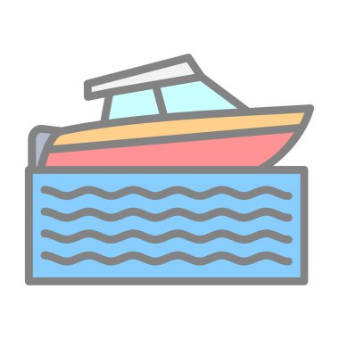 Hız teknesi ikonu vektör illüstrasyonu 