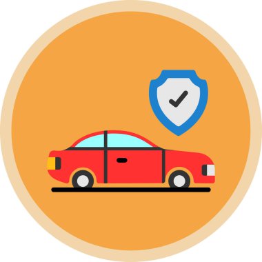 Araba sigortası düz web simgesi basit illüstrasyon 