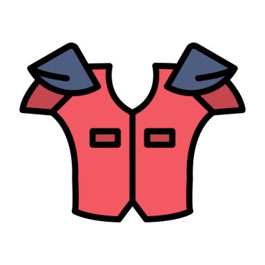 Yelek vektör simgesi. Resimler beyaz arkaplanda izole edilmiş. Yapılabilir. Grafik tasarımı. Web ve mobil