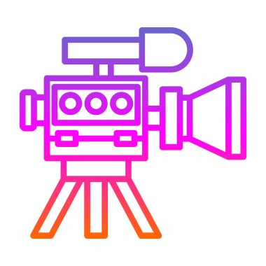 video kamera simgesi, vektör illüstrasyonu basit tasarım