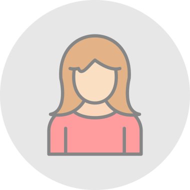 kız web simgesi basit tasarım 