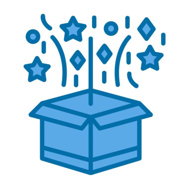 Sihirli kutu simgesi, vektör illüstrasyonu basit tasarım