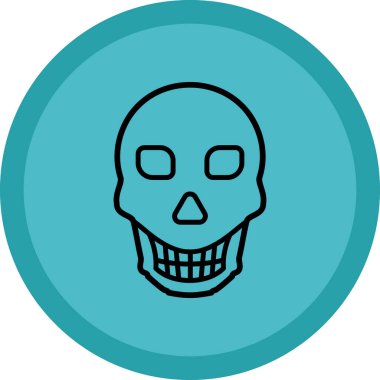 ölüm kafatası dairesel simgesi doldurulmuş dış hat biçimi