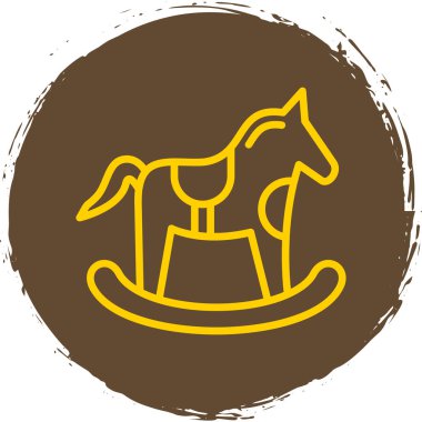 Sallanan at oyuncağı simgesi, vektör illüstrasyonu