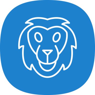 Aslan başı simgesi, vektör illüstrasyonu basit tasarım