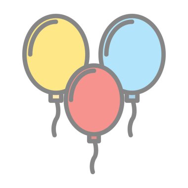 Üç balon. Web simgesi basit illüstrasyon 