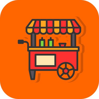 Basit yemek arabası simgesi, vektör illüstrasyonu