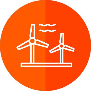 Rüzgar türbinleri simgesi. Rüzgar türbini vektör çizimi. yenilenebilir enerji işareti 