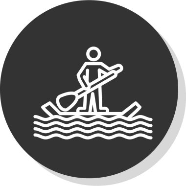 Kürek sörfü düz simgesi basit tasarım illüstrasyonu