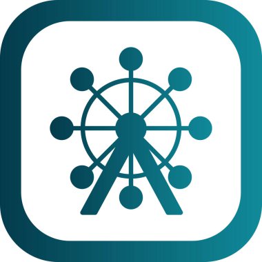 Dönme dolap ağ simgesi, vektör illüstrasyonu 