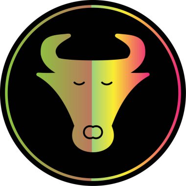 Gökkuşağında boğa burcu simgesi - vektör illüstrasyonu