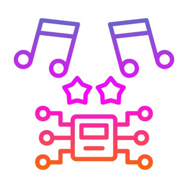 Müzik. Web simgesi basit illüstrasyon