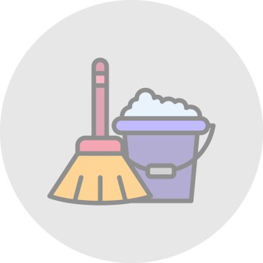 temizleme kovası simgesi vektör çizimi grafik tasarımı