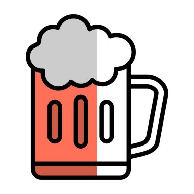 Bir bardak bira ikonu, vektör illüstrasyonu basit tasarım