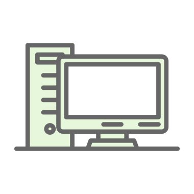 pc bilgisayar simgesinin vektör illüstrasyonu 