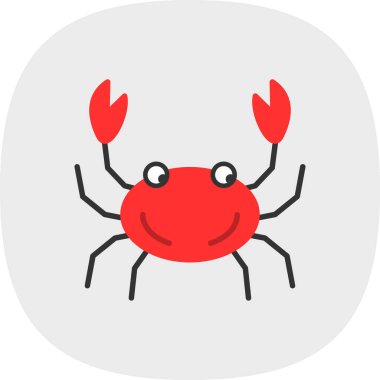 Yengeç simgesi vektör illüstrasyonu 