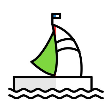 Yelkenli ikonu. özet çizim vektörü 