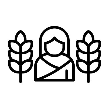 çiftlik bitkisi çizgisi simgesi, vektör illüstrasyonu