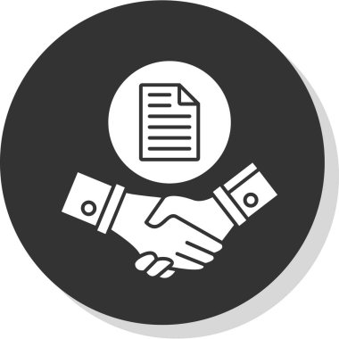 Sözleşme ikonu. Web için basit bir anlaşma vektör simgesi çizimi