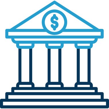 Banka binası vektör simgesi. biçim düz semboldür 