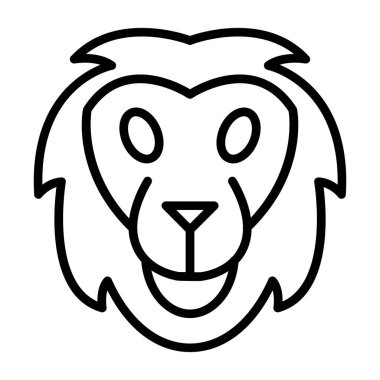 Aslan ana hatlı vektör çizimi basit tasarım